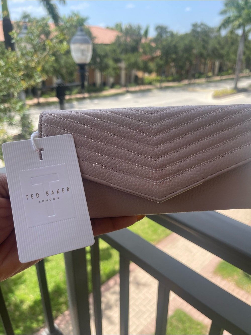 NWT Ted Baker London Lavender Quilted Flap Wallet - Picture 6 of 7